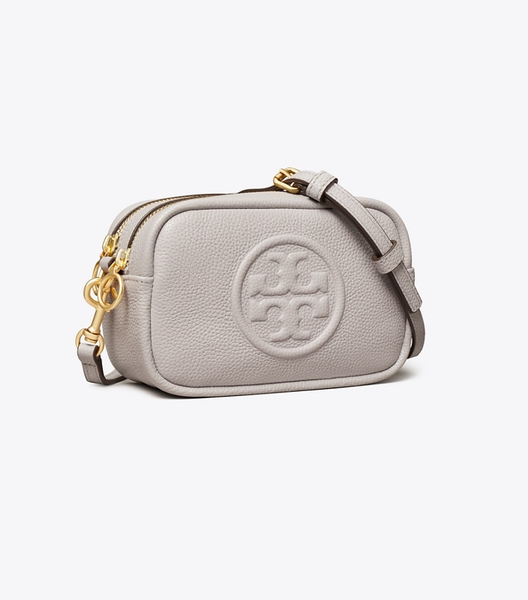Tory Burch designer crossbody bags Perry Bombé Mini Bag in Bay Gray angle