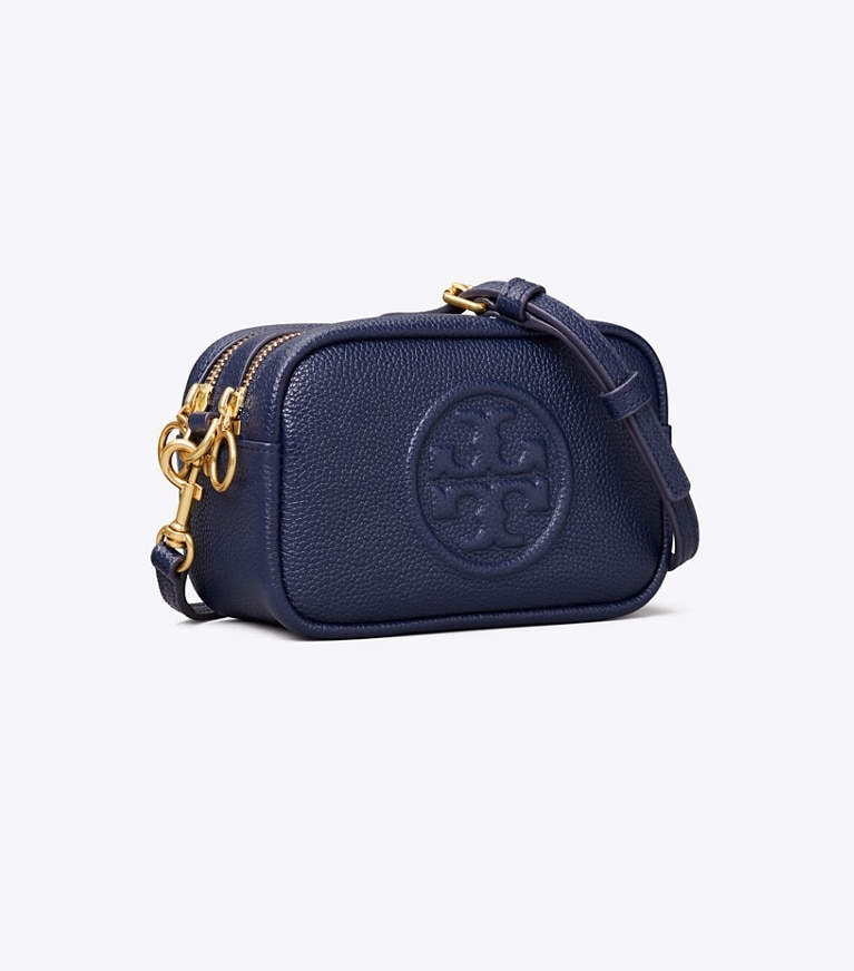 Tory Burch designer crossbody bags Perry Bombé Mini Bag in Royal Navy angle