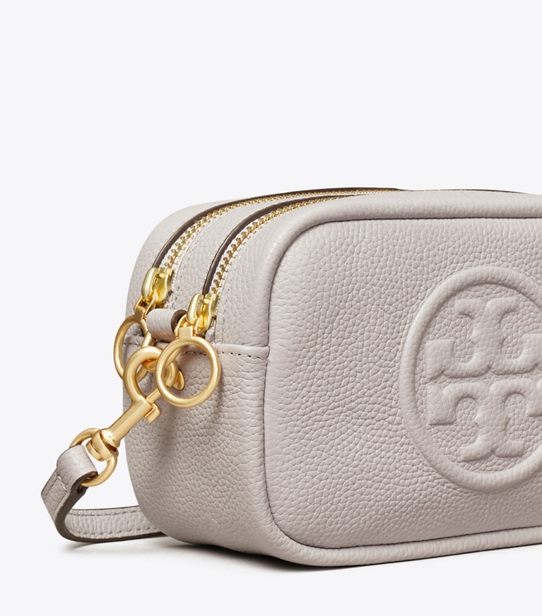 Tory Burch designer crossbody bags Perry Bombé Mini Bag in Bay Gray angle