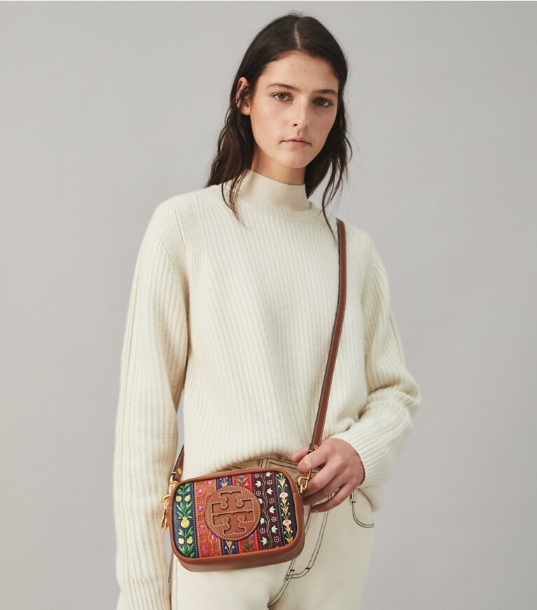 Tory Burch designer crossbody bags Perry Bombé Ribbon Patchwork Mini Bag in MULTI angle
