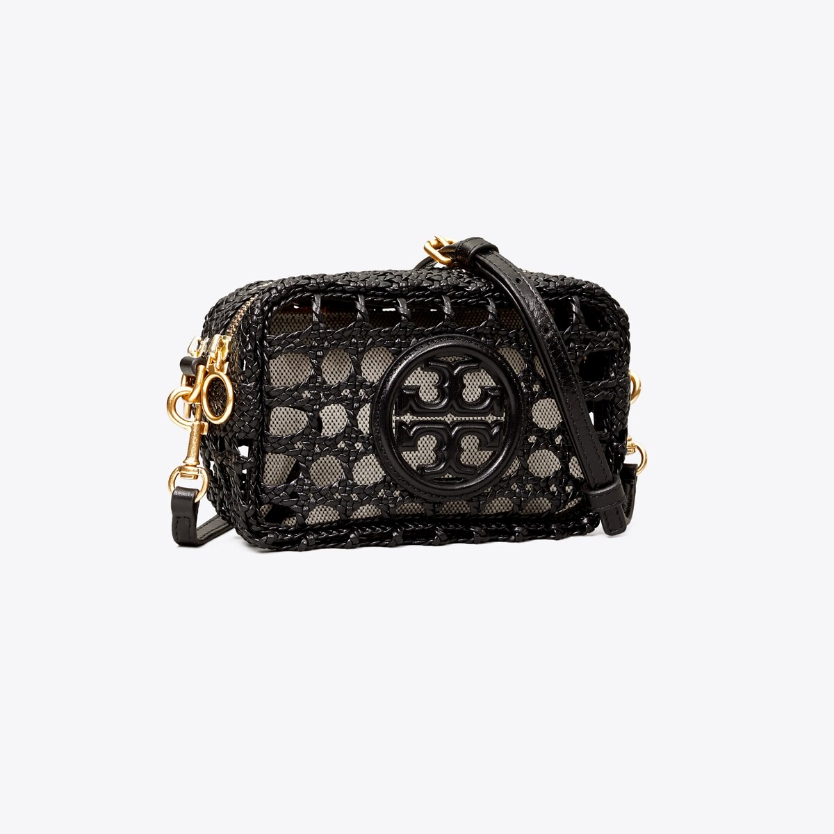 Perry Bombe Woven Mini Bag in black size OS