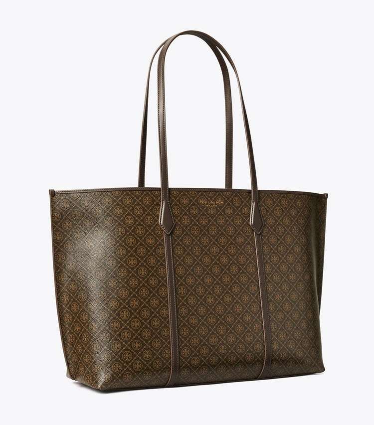 Tory Burch designer tote bags Perry Coated Canvas Tote in French Press angle