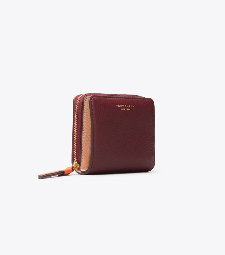 Tory Burch designer wallets Perry Color-Block Medium Wallet in Tramonto/Port angle