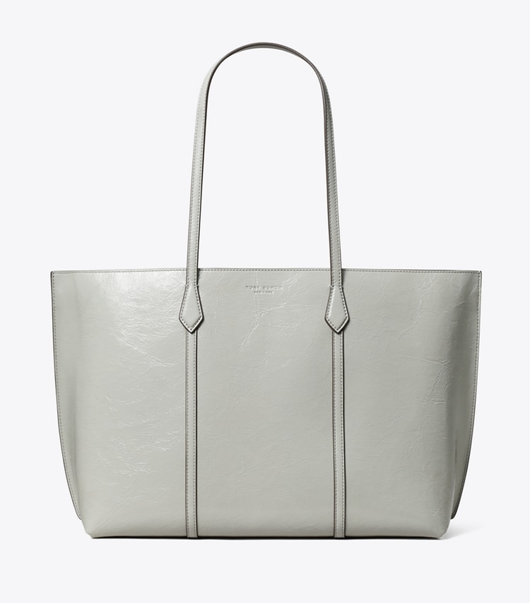 Tory Burch designer tote bags Perry Distressed Tote in Light Granite front