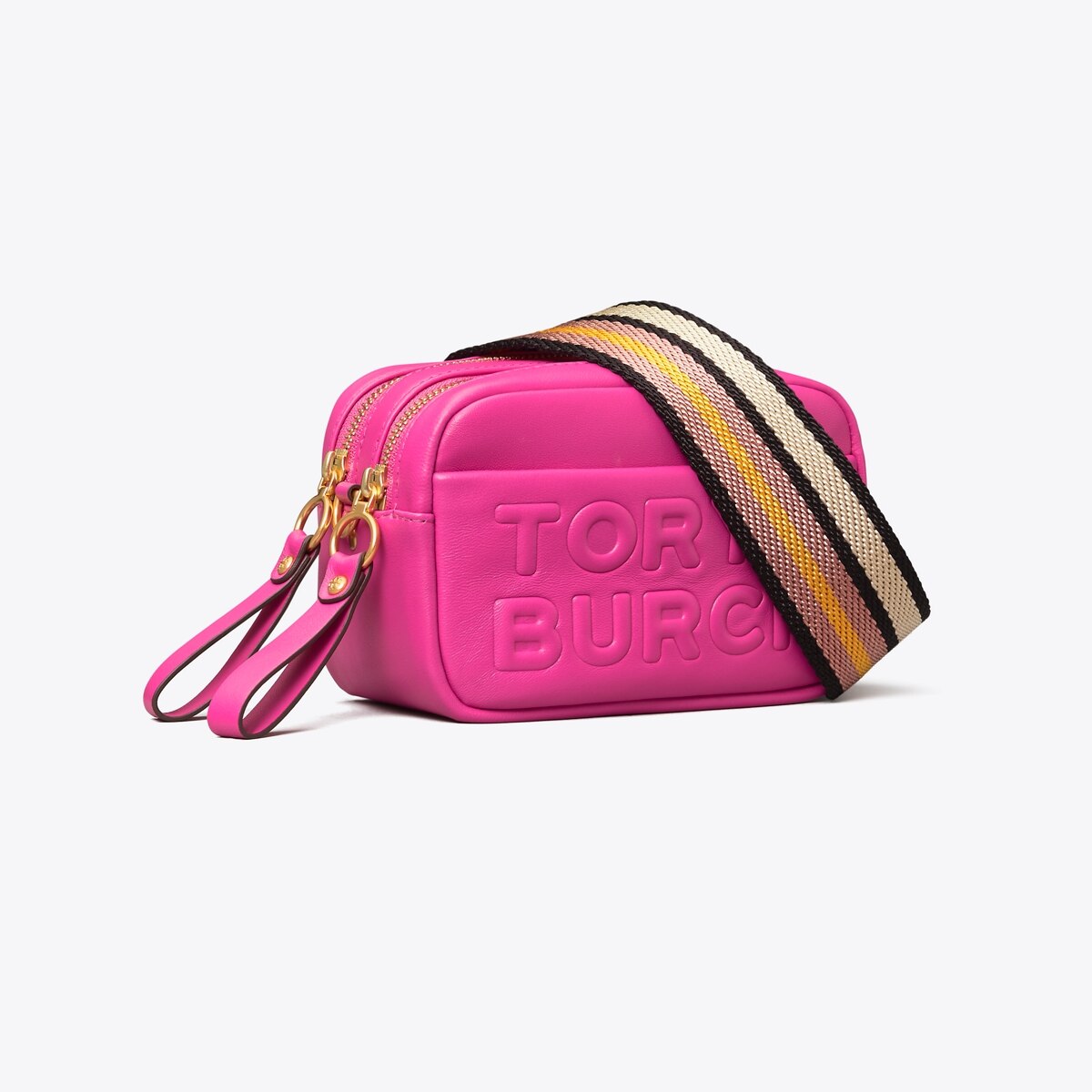 Introducir 95+ imagen tory burch perry double zip mini bag