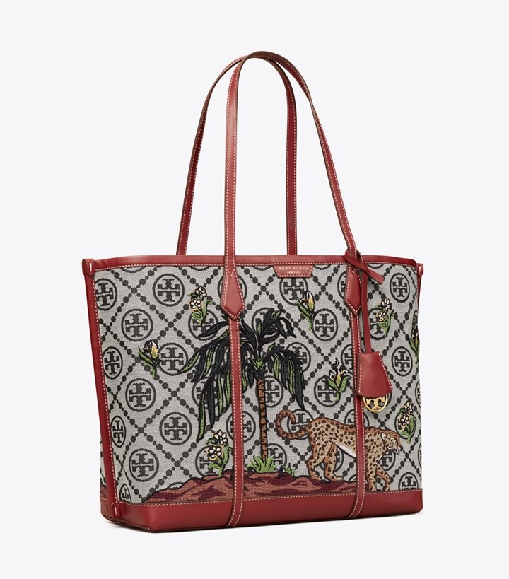 Perry Embroidered T Monogram Triple-Compartment Tote Bag: Women's Handbags  | Tote Bags | Tory Burch UK