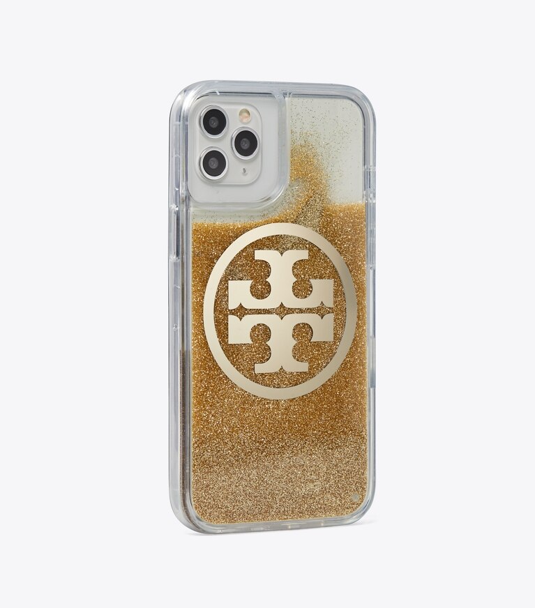 Tory Burch designer tech accessories Perry Glitter Phone Case in GOLD phone