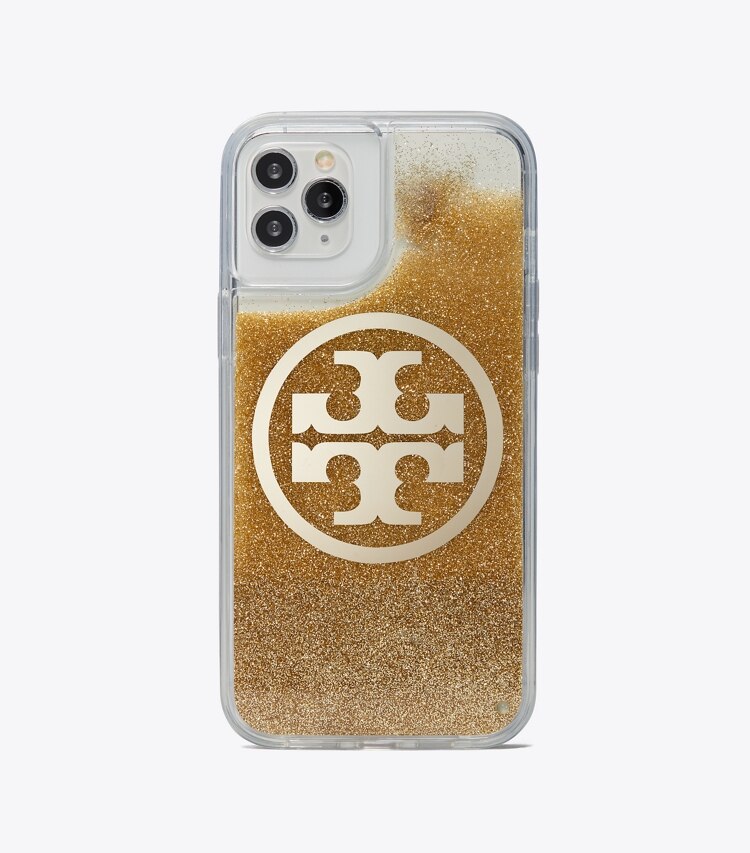 Tory Burch designer tech accessories Perry Glitter Phone Case in GOLD phone
