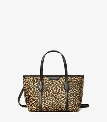 Tory Burch designer crossbody bags Perry Leopard Mini Tote in Multi front