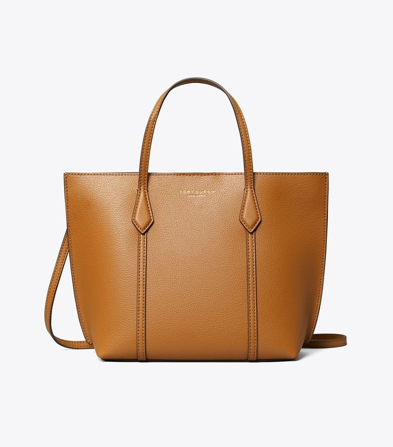 Tory Burch designer crossbody bags Perry Mini Tote in Autumn Brown angle