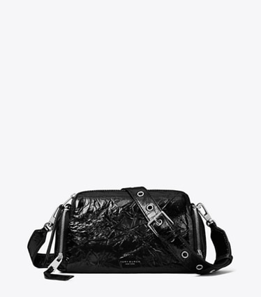 Tory Burch designer クロスボディバッグ ペリー パテント ボイジャー クロスボディバッグ in Black front