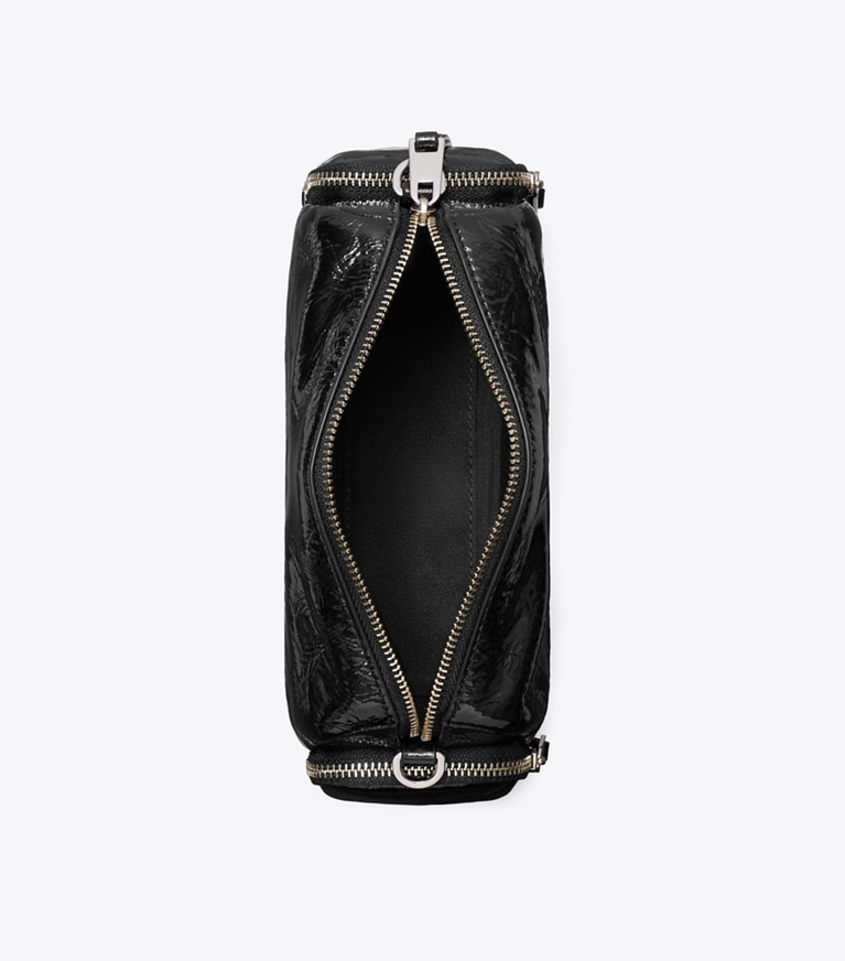 Tory Burch designer クロスボディバッグ ペリー パテント ボイジャー クロスボディバッグ in Black オーバーヘッド