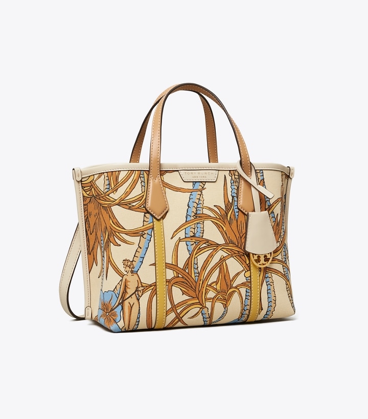 Perry Printed Canvas Small Triple-Compartment Tote: Women's Designer Tote  Bags