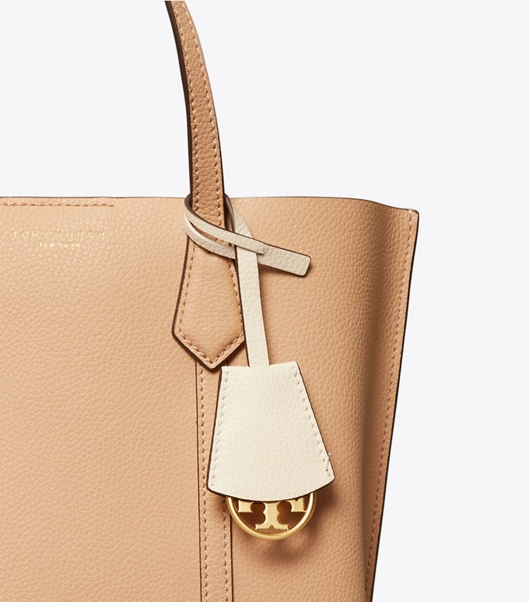 Tory Burch designer tote bags Perry Small Triple-Compartment Tote Bag in Devon Sand angle