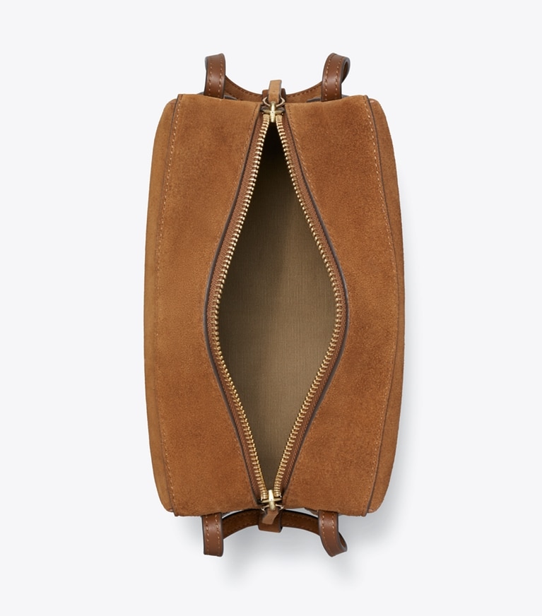 Tory Burch designer crossbody bags Perry Suede Crossbody in Umber overhead