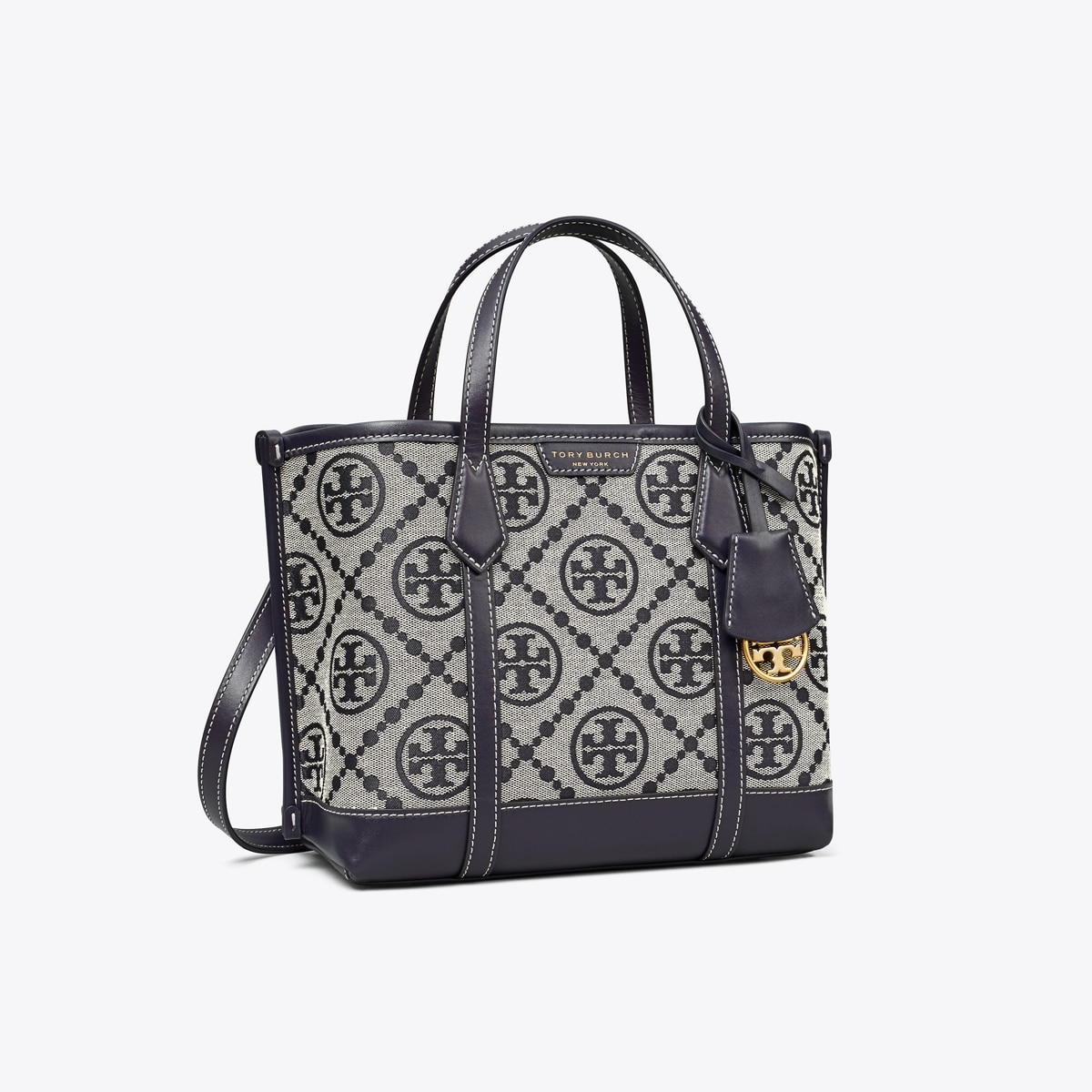 Tory Burch Perry Small Triple-Compartment Tote- Black