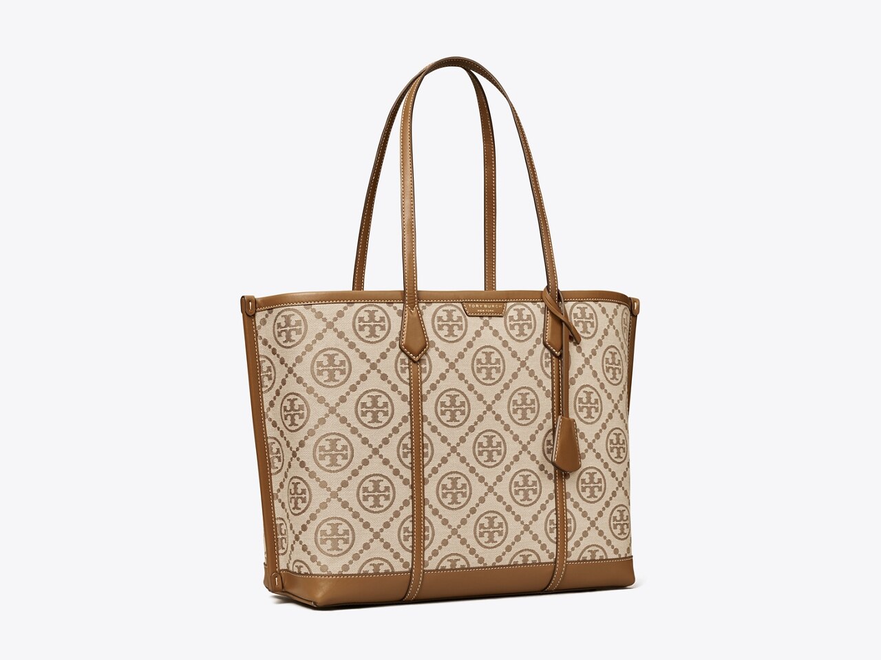 Tory Burch 83313 PERRY T MONOGRAM SMALL TRIPLE-COMPARTMENT TOTE IN HAZEL  371 
