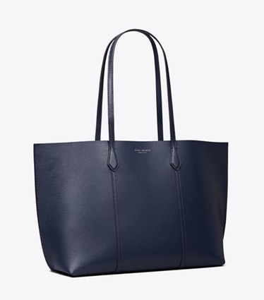 Tory Burch designer tote bags Perry Tote in Dark Sky angle