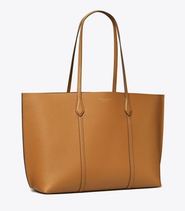Tory Burch designer tote bags Perry Tote in Autumn Brown angle