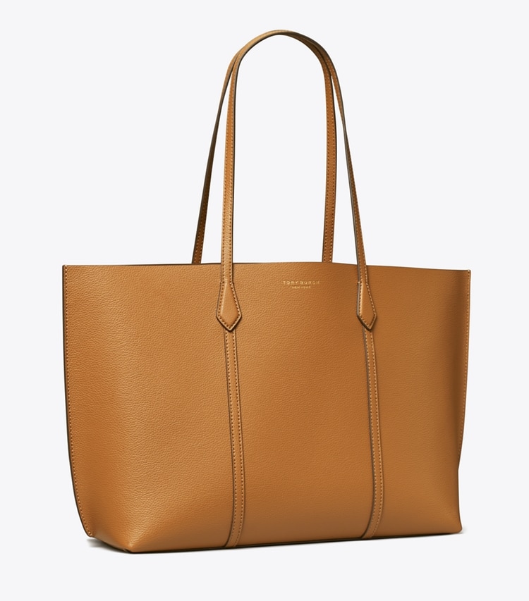 Tory Burch designer tote bags Perry Tote in Autumn Brown angle
