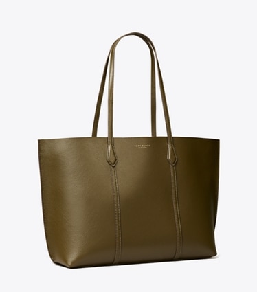 Tory Burch designer tote bags Perry Tote in Dark Olive angle