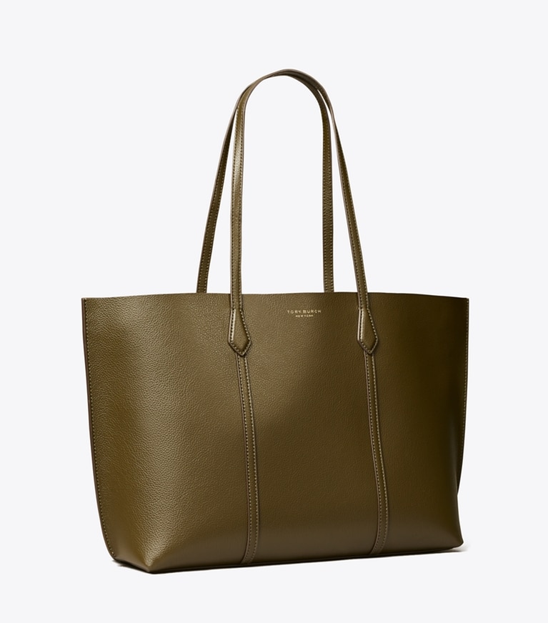Tory Burch designer tote bags Perry Tote in Dark Olive angle