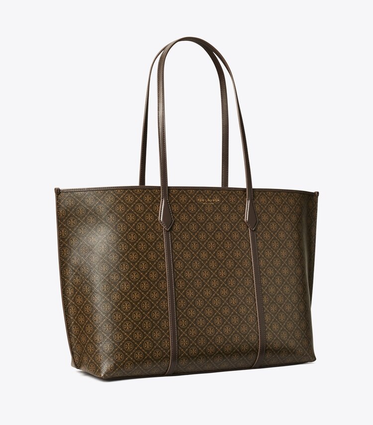 Tory Burch designer tote bags Perry Tote Bag aus beschichtetem Canvas in French Press angle