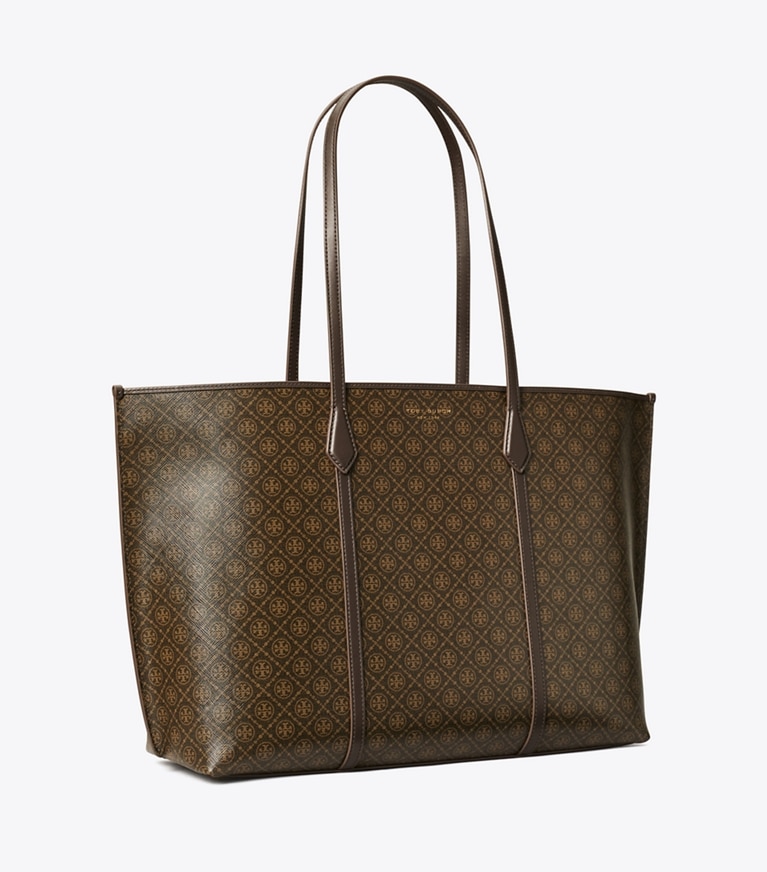 Tory Burch designer tote bags Perry Tote Bag aus beschichtetem Canvas in French Press angle