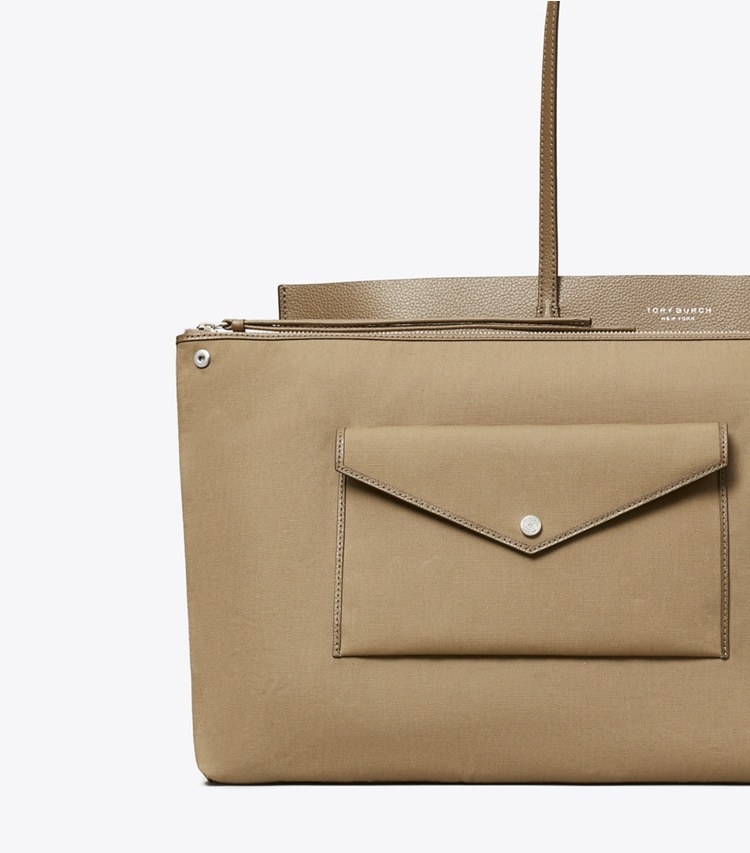 Tory Burch designer tote bags Perry Tote Bag in Wild Mushroom detail