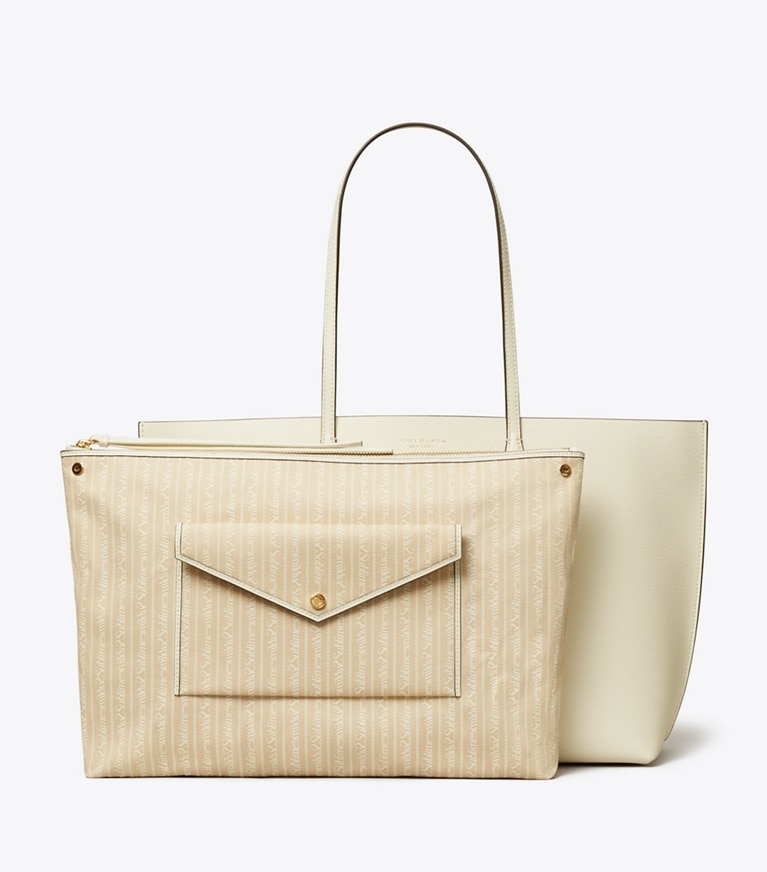 Tory Burch designer tote bags Perry Tote Bag in Warm White angle