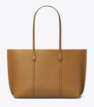 Tory Burch designer tote bags Perry Tote Bag in Autumn Brown front