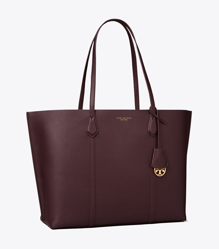 Tory Burch designer tote bags Perry Tote Bag mit drei Fächern in Albarossa angle