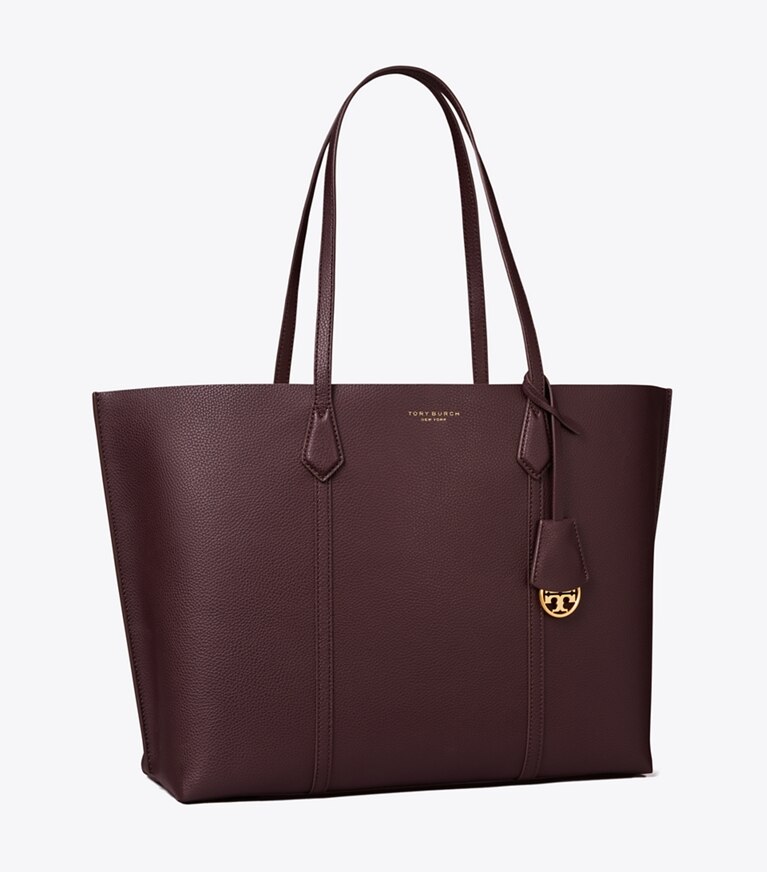 Tory Burch designer tote bags Perry Tote Bag mit drei Fächern in Albarossa angle