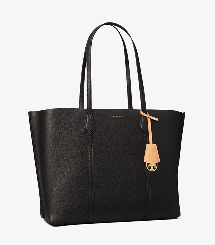 Tory Burch designer tote bags Perry Tote Bag mit drei Fächern in Black angle