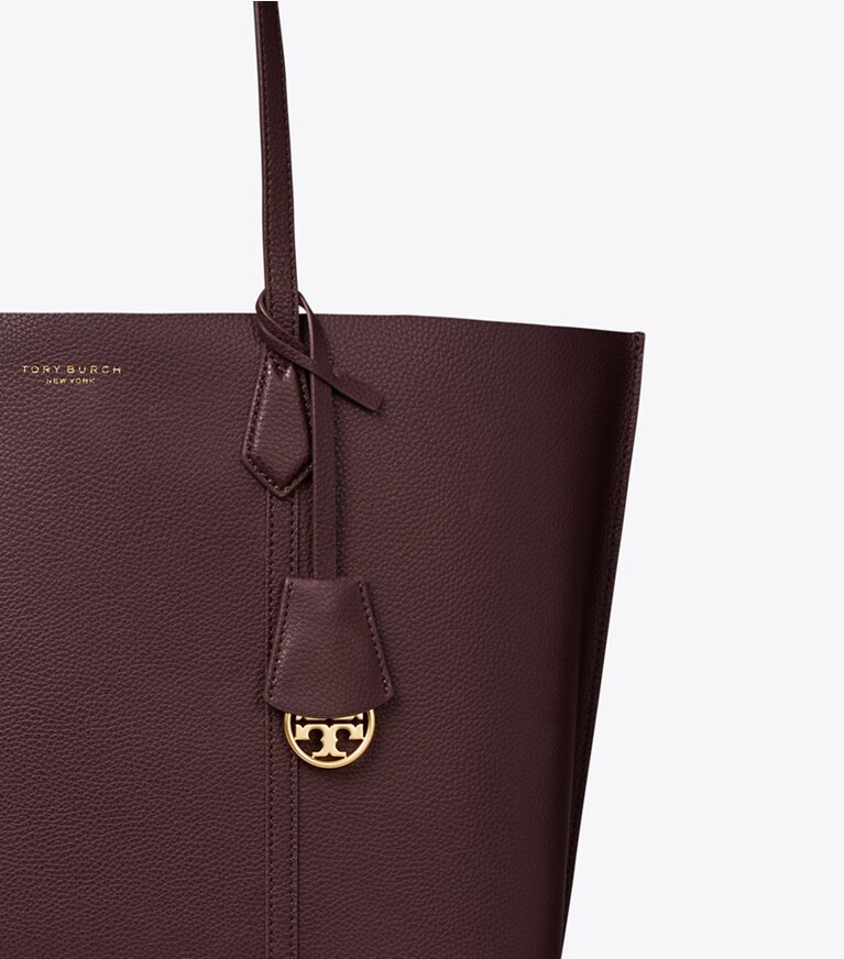 Tory Burch designer tote bags Perry Tote Bag mit drei Fächern in Albarossa angle