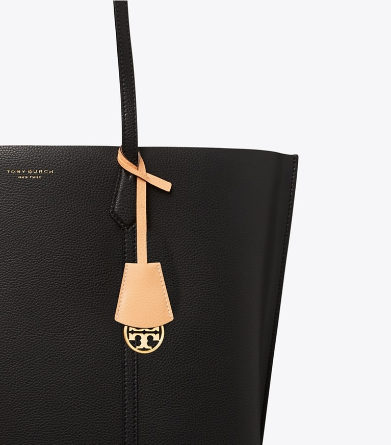 Tory Burch designer tote bags Perry Tote Bag mit drei Fächern in Black angle