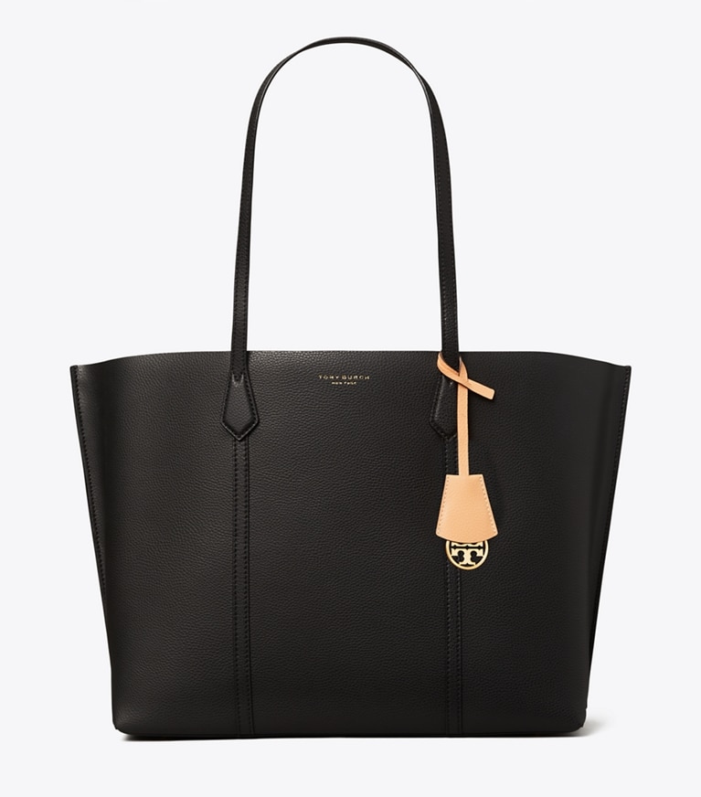 Tory Burch designer tote bags Perry Tote Bag mit drei Fächern in Black angle