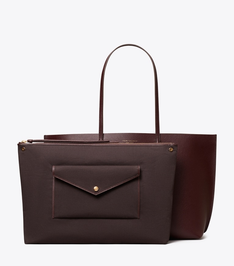 Tory Burch designer tote bags Perry Tote in Dark Carmine angle