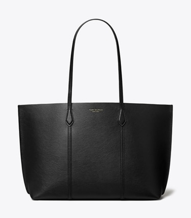 Tory Burch designer tote bags Perry Tote in Black front