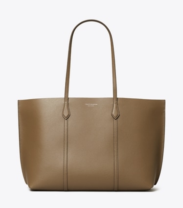 Tory Burch designer tote bags Perry Tote in Wild Mushroom front