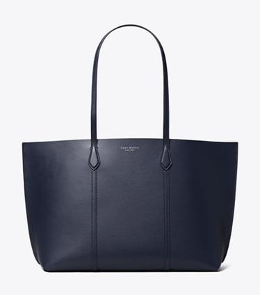 Tory Burch designer tote bags Perry Tote in Dark Sky front
