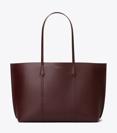 Tory Burch designer tote bags Perry Tote in Dark Carmine front