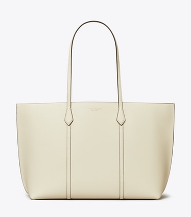 Tory Burch designer tote bags Perry Tote in Warm White front