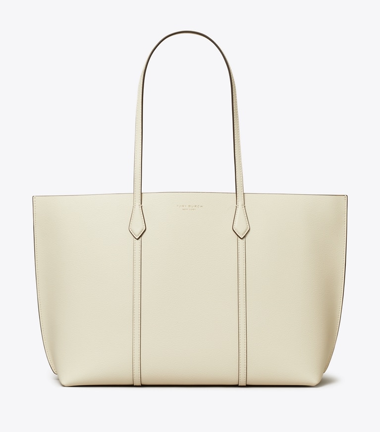 Tory Burch designer tote bags Perry Tote in Warm White angle