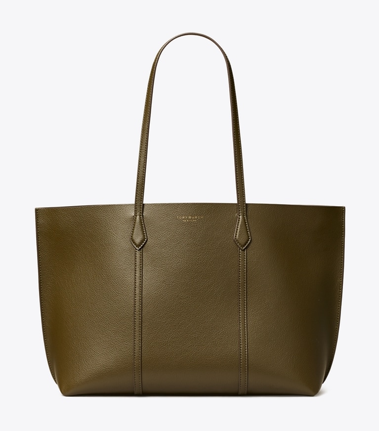 Tory Burch designer tote bags Perry Tote in Dark Olive front