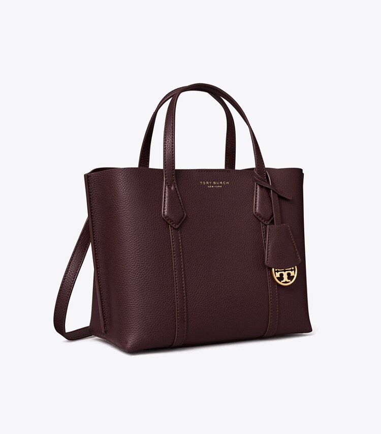 Tory Burch designer tote bags Perry Triple-Compartment Small Tote in Albarossa angle