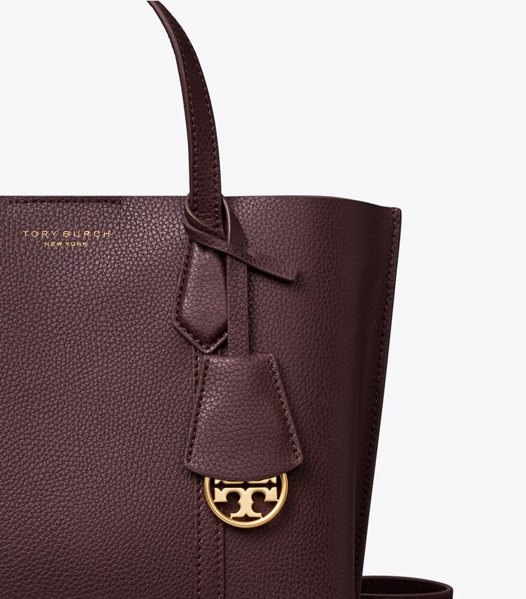 Tory Burch designer tote bags Perry Triple-Compartment Small Tote in Albarossa detail