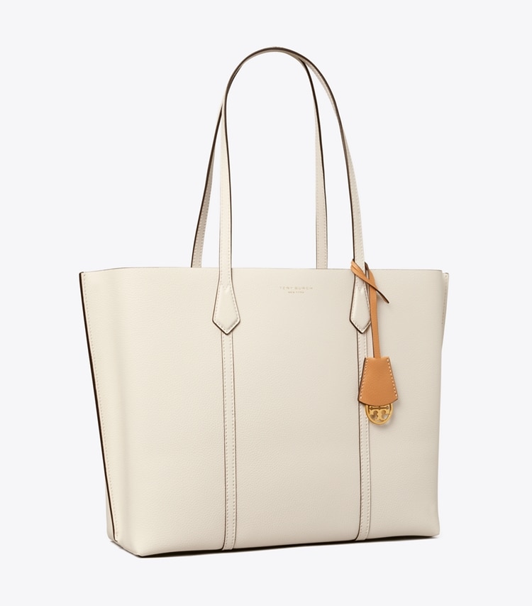 Tory Burch designer tote bags Perry Triple-Compartment Tote in NEW IVORY angle