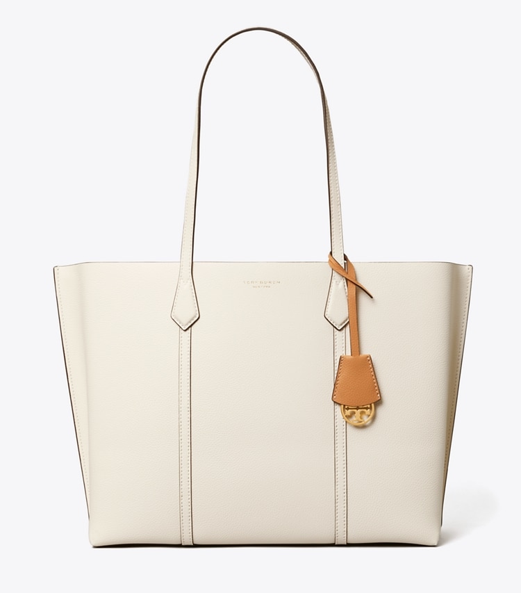 Tory Burch designer tote bags Perry Triple-Compartment Tote in NEW IVORY front