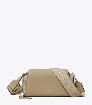 Tory Burch designer crossbody bags Perry Voyager in Soft Cement front